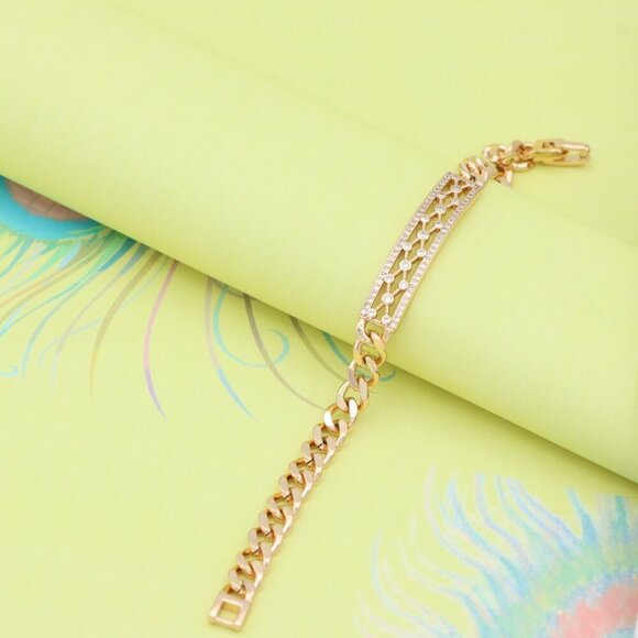 Rose Gold Elegant Cubic Zirconia Bracelet in 20cm Chain for Women, XPBL0718 - Picture 5 of 12